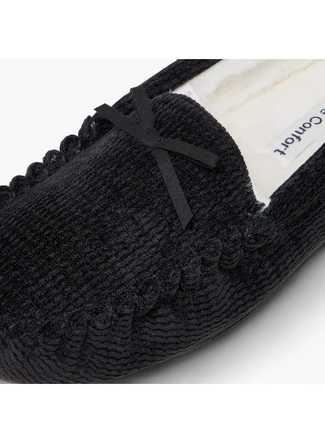 Le Confort Women Bow Accent Bedroom Moccasins