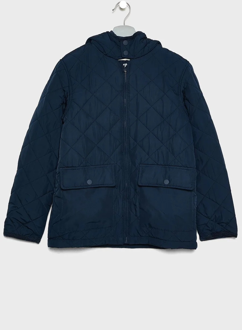 MANGO Kids Pocket Detail Quilted Jacket