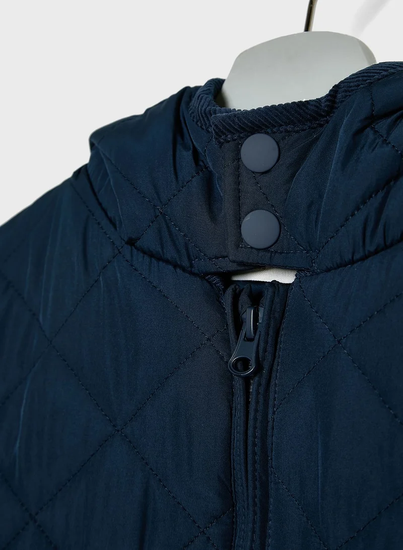 MANGO Kids Pocket Detail Quilted Jacket