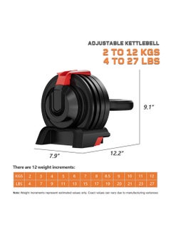 Generic Adjustable Kettlebell 2KG to 12KG All in One Design 12 in One Weights Training Kettlebell  - Image 5
