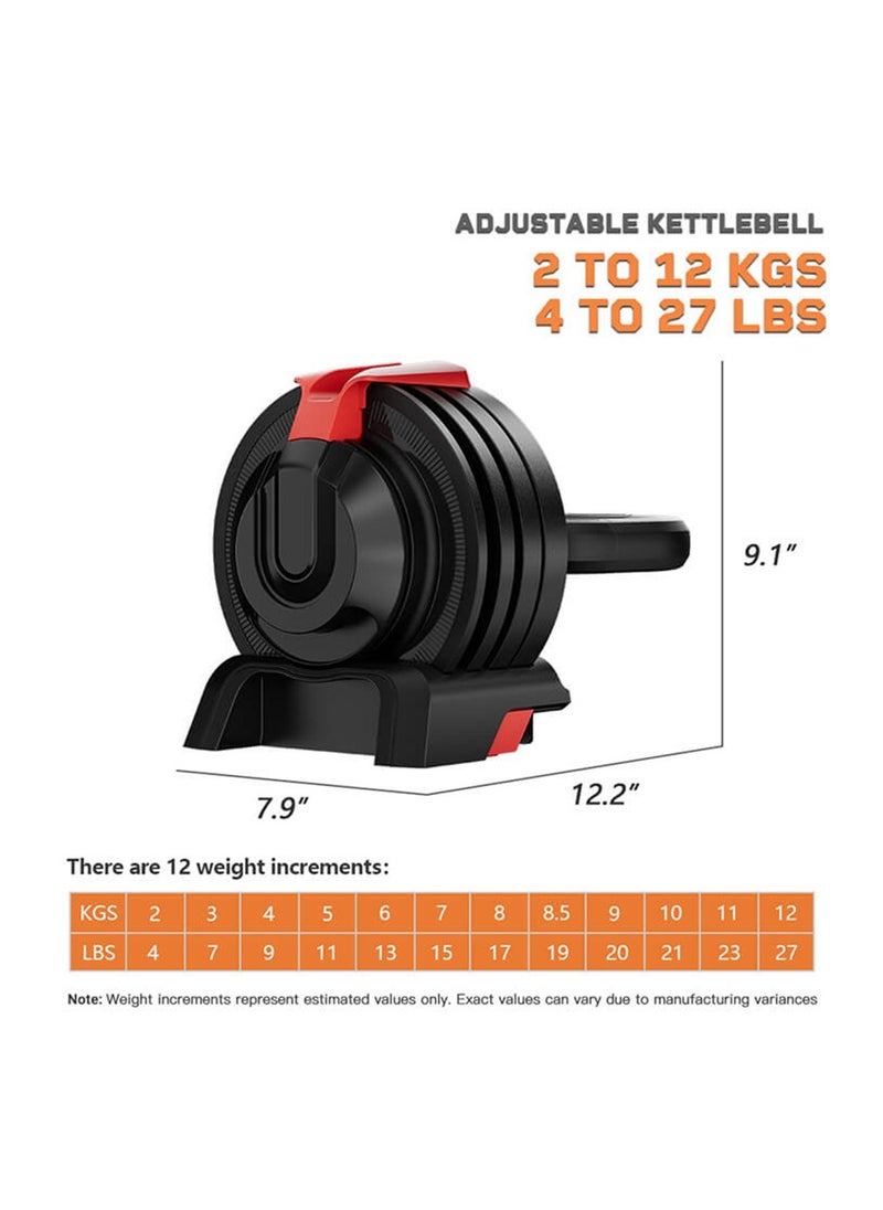 Generic - Adjustable Kettlebell 2KG to 12KG All in One Design 12 in One Weights Training Kettlebell - Image 1