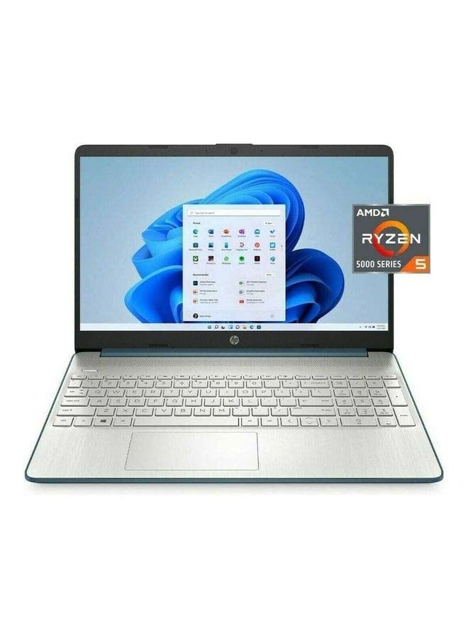 HP لابتوب 15-EF2126WM بشاشة 15.6 بوصة بدقة كاملة الوضوح ومعالج إيه إم دي ريزين 5 5500U وذاكرة رام 16 جيجابايت ومحرك أقراص SSD بسعة 512 جيجابايت وبطاقة رسومات إيه إم دي راديون ونظام ويندوز 10 - إصدار عالمي الإنجليزية/العربية أزرق سبروس - Image 1