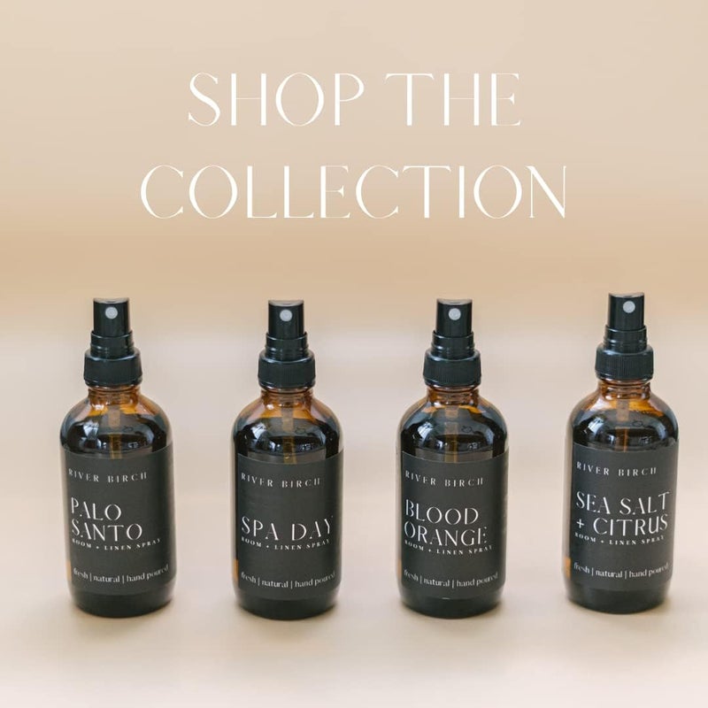 رذاذ الكتان والغرفة المعطر بالبالو سانتو من ريفر بيرش، شموع عطرية للمنزل، برطمان كهرماني زجاجي سعة 4 أونصات، رائحة مميزة فاخرة، مصنوع يدويًا في تكساس، أسود 1 - Image 3