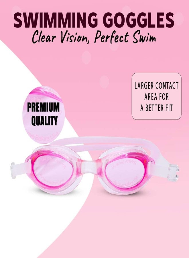 فولي نظارات سباحة كاملة للرجال والنساء مع حزام قابل للتعديل | نظارات سباحة مضادة للضباب قابلة للتعديل مع سدادات أذن للسباحة (عبوة من قطعة واحدة) - Image 3
