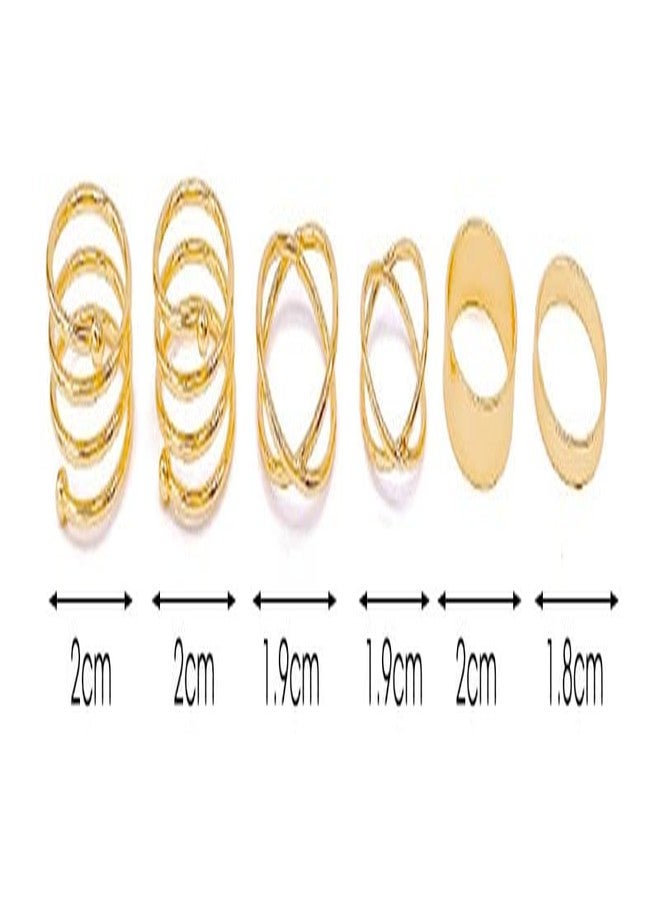 GOHO Gold Metal Set Of 5 Mid Finger Rings For Girls - Image 3