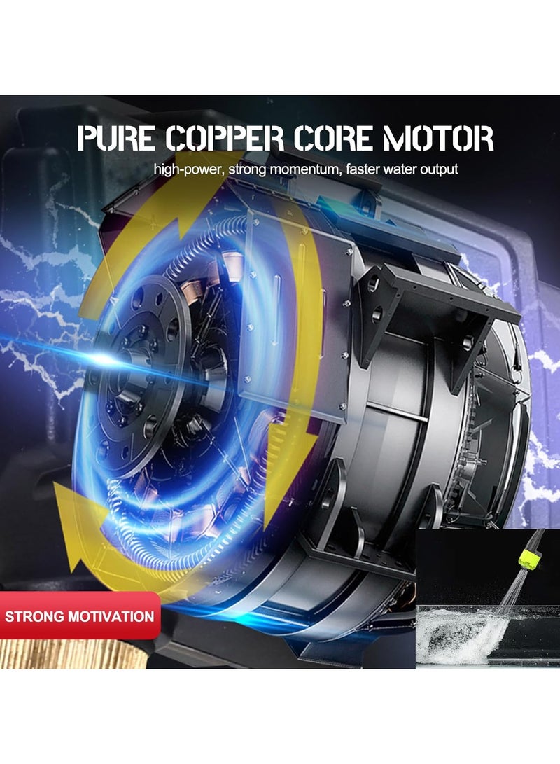 غسالة ضغط لاسلكية، غسالة لاسلكية لاسلكية محمولة عالية الطاقة 48 فولت مع بطارية 1 قطعة 12000 مللي أمبير في الساعة، فوهة قابلة للتعديل 6 في 1، غسالة لاسلكية كهربائية بخرطوم 5 م/16.4 قدم، منظف كهربائي عالي الضغط للسيارة والحديقة والأرضيات - Image 4