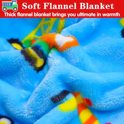 Lukeight Construction Toddler Blanket Gifts for Boys and Girls, Plush Truck Throw Blanket for Kids, Thick and Warm Boys Blanket for Teens Birthday (Construction, 50x60 Inches) - Image 4