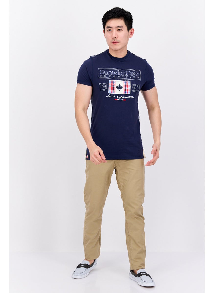 Canadian Peak Men Crew Neck Short Sleeve Graphic T Shirt, Navy  - Image 3