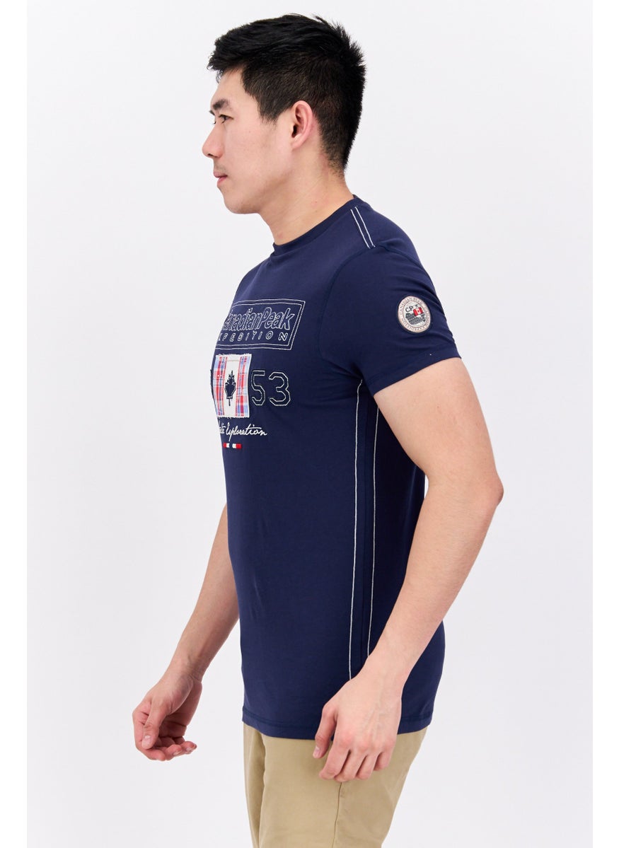 Canadian Peak Men Crew Neck Short Sleeve Graphic T Shirt, Navy  - Image 2