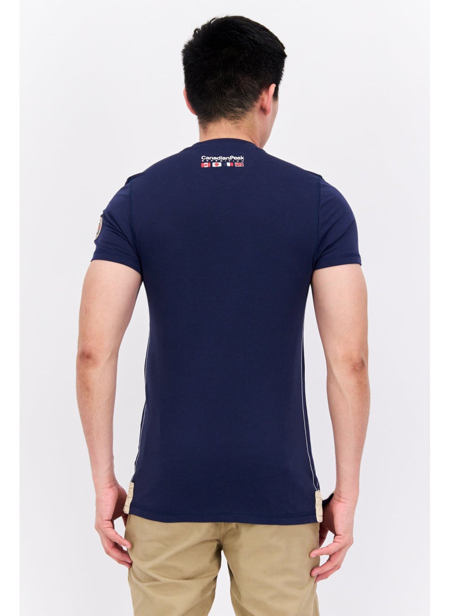 Canadian Peak Men Crew Neck Short Sleeve Graphic T Shirt, Navy  - Image 4