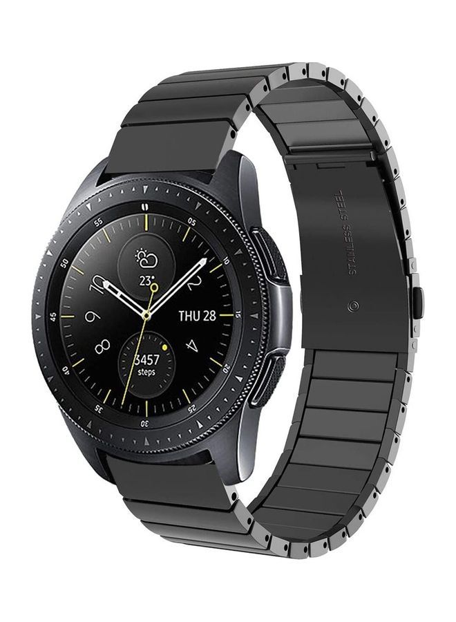 NIBEMINENT Classic Stainless Steel Smartwatch Strap Band For Samsung Galaxy Watch 46mm/Huawei GT2/Gear S3 Frontier/Classic/Honor Magic 2/Fossil 22mm Black  - Image 1
