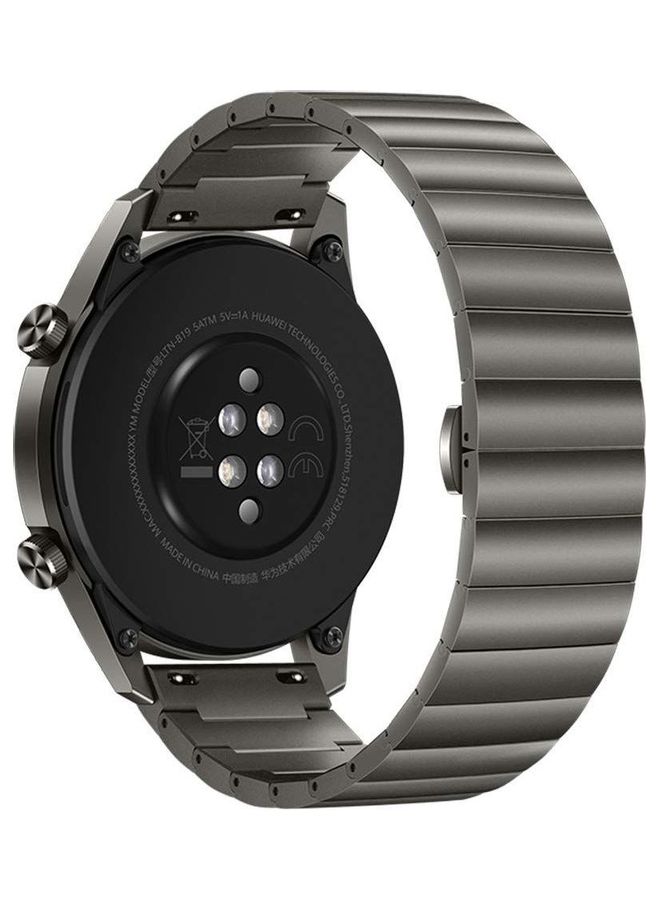 NIBEMINENT Classic Stainless Steel Smartwatch Strap Band For Samsung Galaxy Watch 46mm/Huawei GT2/Gear S3 Frontier/Classic/Honor Magic 2/Fossil 22mm Black  - Image 4