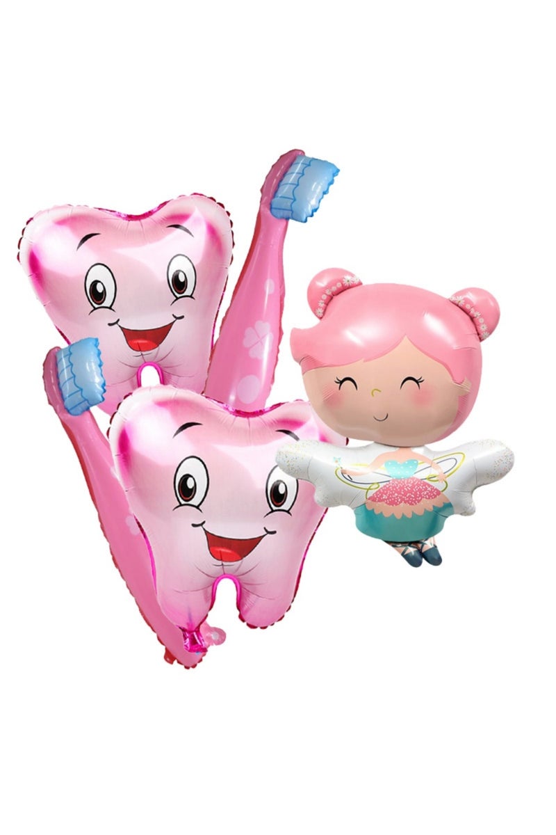 Other A 5-Piece Toothbrush and Tooth Balloon Set, Elf Toothbrush Aluminum Film Balloon Set, Suitable