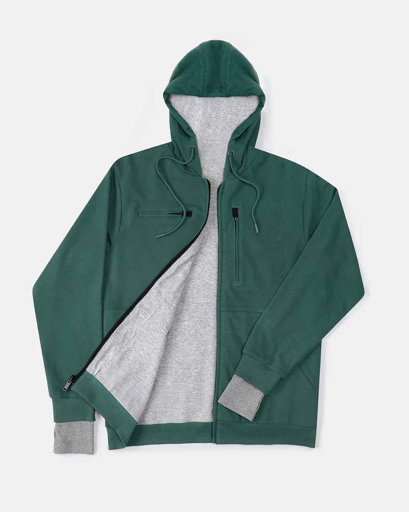 bewakoof Men's Green Plus Size Airport Hoodie