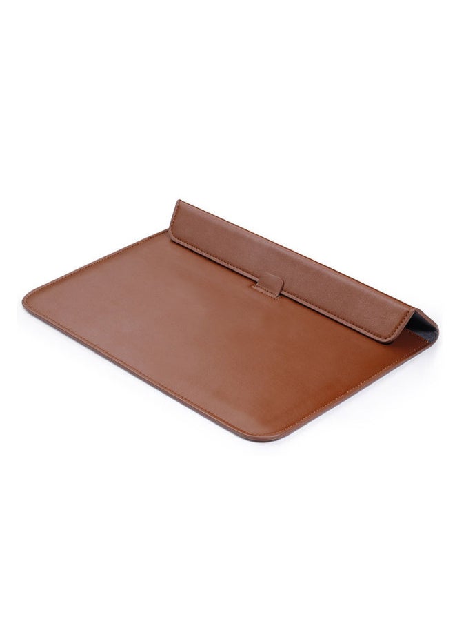 Generic - Macbook Laptop Inner Sleeve Bag Pu Handheld Envelope Bag Pro13 Dell Lenovo Computer Digital Computer Protective Cover-Color:Brown-Applicable Model:11.6inch - Image 1