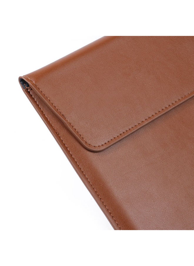 Generic - Macbook Laptop Inner Sleeve Bag Pu Handheld Envelope Bag Pro13 Dell Lenovo Computer Digital Computer Protective Cover-Color:Brown-Applicable Model:11.6inch - Image 1