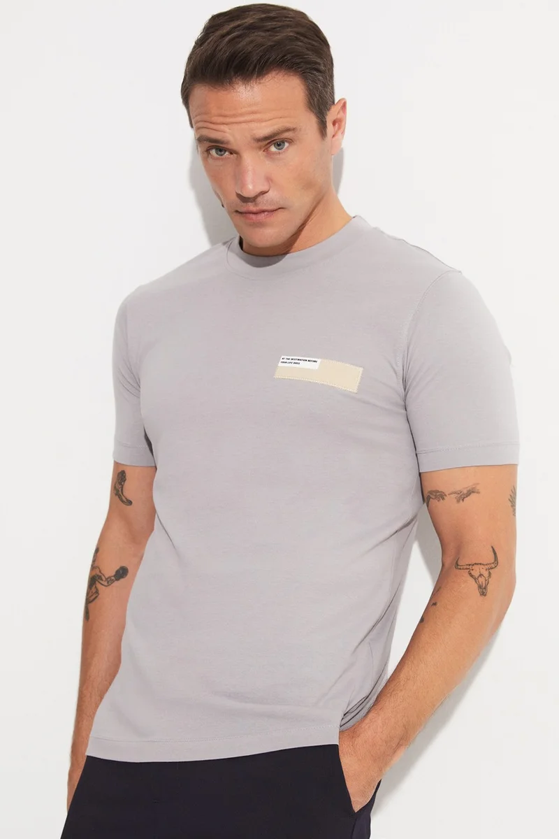 JUNE Men's Regular Fit Printed Crew Neck T-Shirt
