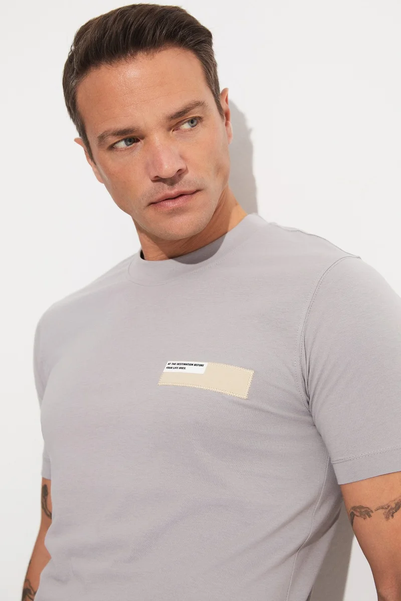 JUNE Men's Regular Fit Printed Crew Neck T-Shirt