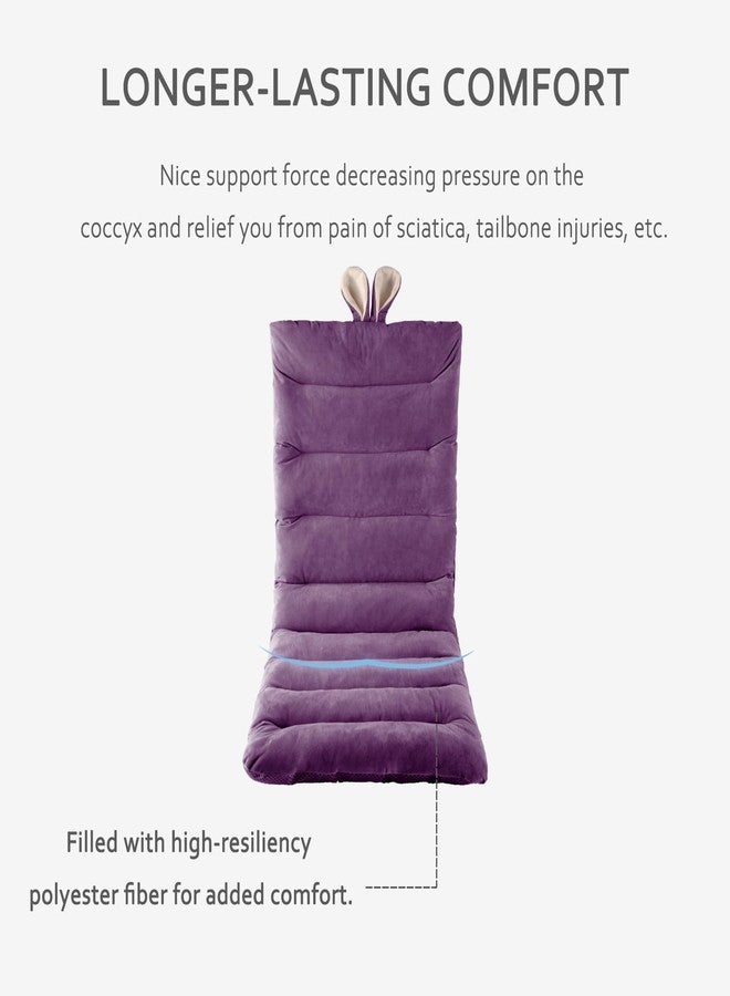 ELFJOY Desk Chair Cushion 100cm Office Chair Cushion Seat Cushion with Back Support Lounger Cushion with Fixing Ties (Dark Purple) 100×46cm - Image 4