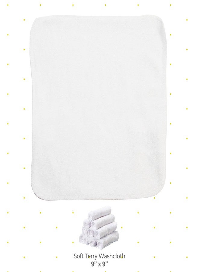 Spasilk Washcloth Wipes Set for Newborn Boys and Girls, Soft Terry Washcloth Set, Pack of 20, White - Image 2