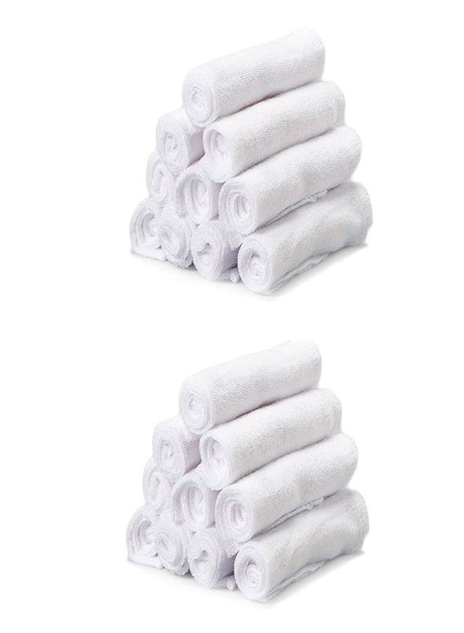 Spasilk Washcloth Wipes Set for Newborn Boys and Girls, Soft Terry Washcloth Set, Pack of 20, White - Image 1