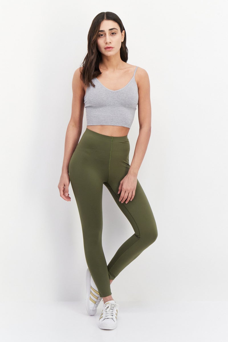 Adidas Women Sportswear Fit 7/8 Yoga Tights, Olive - Image 4