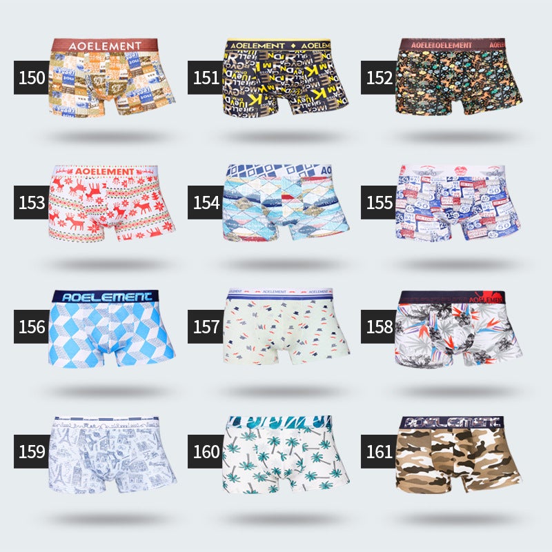 Summer Teenager Personalized Trendy Underwear Men'S Boxer Printed Men'S Underwear Breathable Boxer Underwear Mid-Waist Pants - Image 5