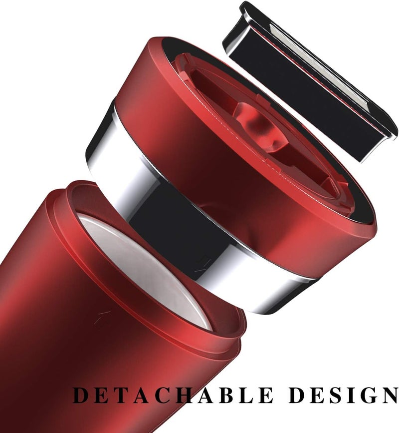 SOLARXIA Car Ashtray, Auto Ashtray Cigar Electronic Cigarette Lighter Detachable Solar Powered/USB Rechargeable with Lid Blue LED Light for Most Car Cup Holder Home Office (Red) - Image 2