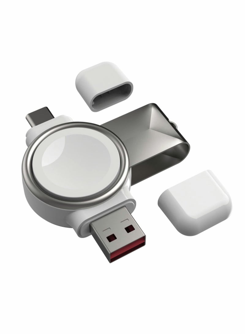 KASTWAVE Portable Apple Watch Charger, Travel Wireless Magnetic Charger for Apple Watch with USB A and USB C Connector, Compatible with Apple Watch Series 1/2/3/4/5/6 2 in 1 - Image 1