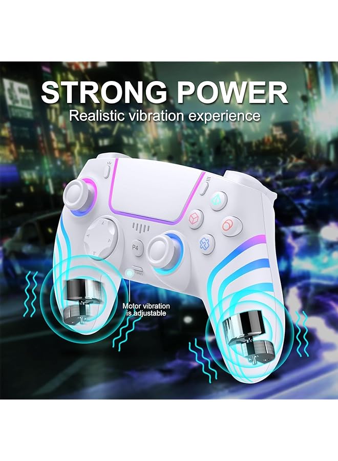 Full Color Led Wireless Gaming Controller For Ps4/Ps5 Features Turbo One Key Burst Fire 1000Mah Long Lasting Battery Adjustable Force Feedback Triggers Dual Vibration Motors 6 Axis Motion Sensing - Image 3
