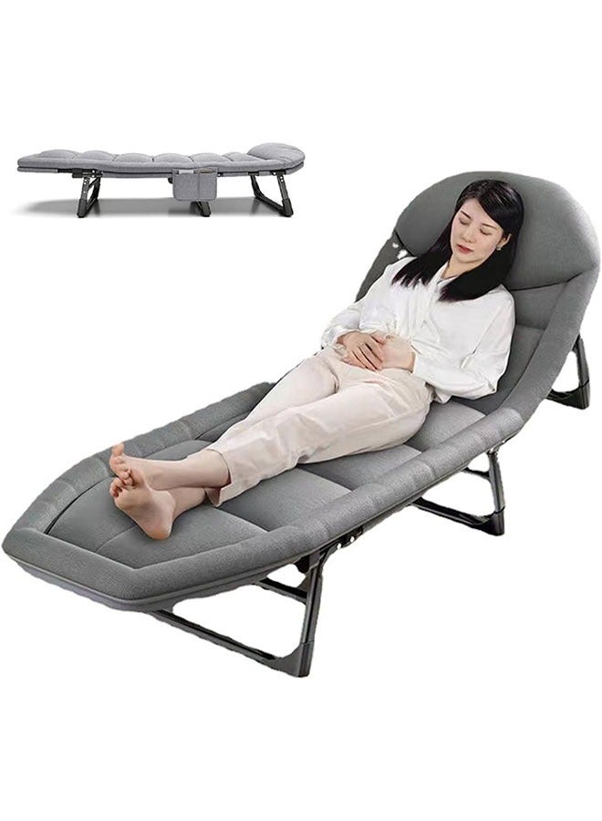 GoldenLike  سرير قابل للطي، كرسي سرير للتخييم قابل للطي للبالغين، سرير تخييم مريح مع مرتبة، كرسي استلقاء للسرير، للسفر، في الهواء الطلق، المكتب، الصيد، الشاطئ - Image 2