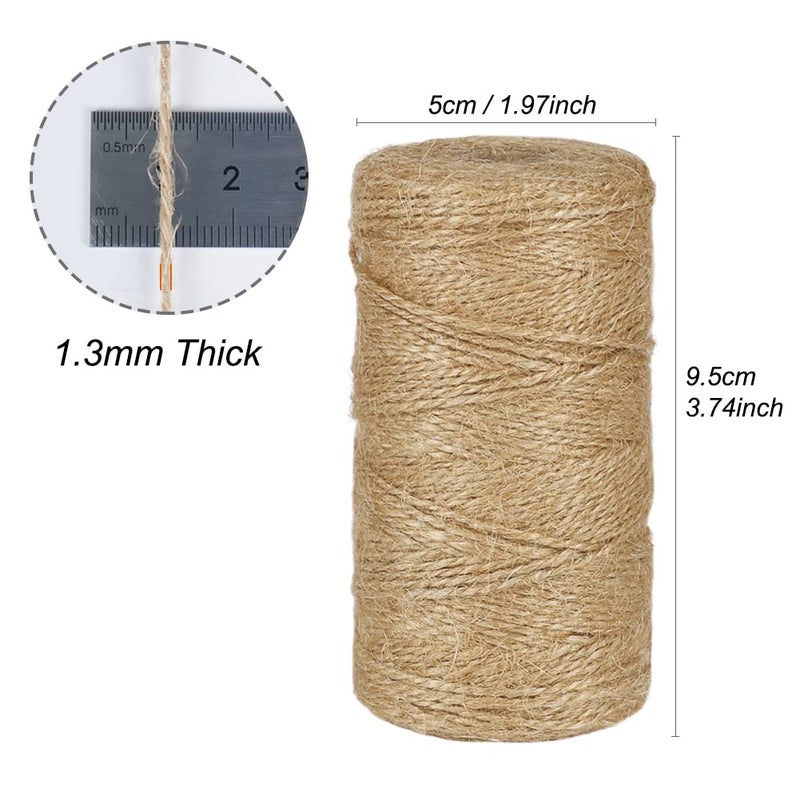 Tenn Well Natural Jute Twine, 328 Feet 2Ply 1mm Rustic Twine String for Crafts, Gift Wrapping, Wooden Bead Garlands, Halloween Decor, Christmas Ornaments - Image 5
