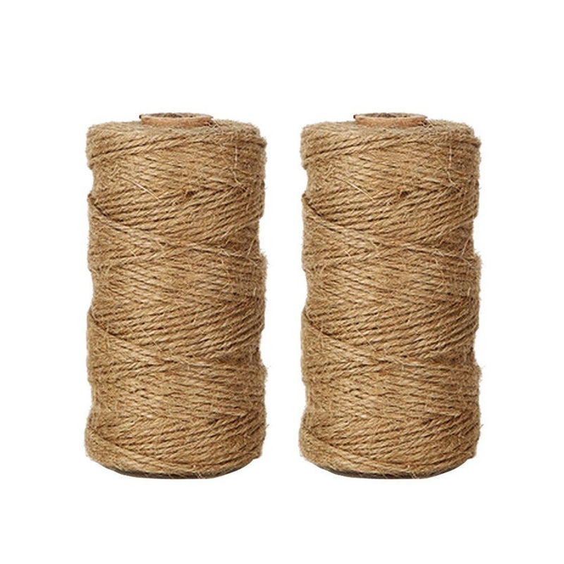 Tenn Well Natural Jute Twine, 328 Feet 2Ply 1mm Rustic Twine String for Crafts, Gift Wrapping, Wooden Bead Garlands, Halloween Decor, Christmas Ornaments - Image 1