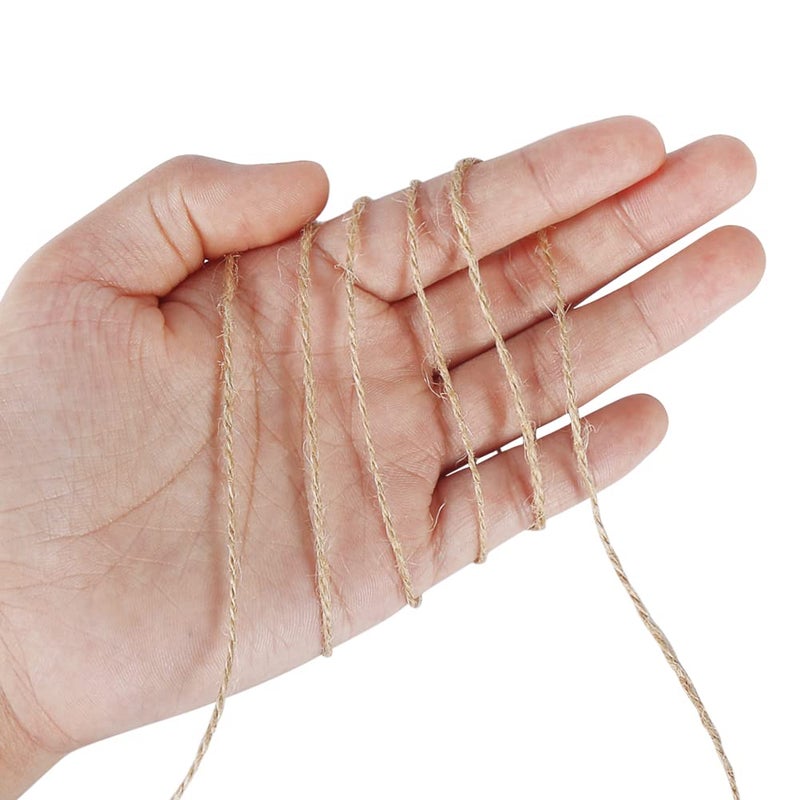 Tenn Well Natural Jute Twine, 328 Feet 2Ply 1mm Rustic Twine String for Crafts, Gift Wrapping, Wooden Bead Garlands, Halloween Decor, Christmas Ornaments - Image 3