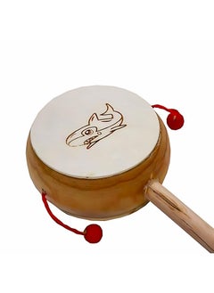 KINZO KINZO Wooden Rattle Damru for Newborn Babies, Handcrafted Wooden Lightweight Damru, Musical & Rhythm Baby Toy(Pack of 3)  - Image 3