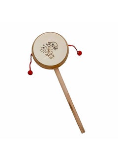 KINZO KINZO Wooden Rattle Damru for Newborn Babies, Handcrafted Wooden Lightweight Damru, Musical & Rhythm Baby Toy(Pack of 3)  - Image 4