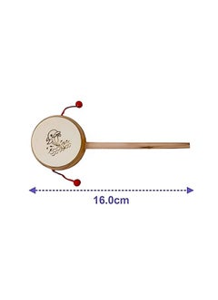 KINZO KINZO Wooden Rattle Damru for Newborn Babies, Handcrafted Wooden Lightweight Damru, Musical & Rhythm Baby Toy(Pack of 3)  - Image 5