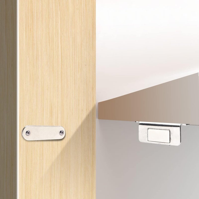 Mousike Cabinet Magnets Adhesive Strong Magnetic Door Catch Stainless Steel Kitchen Magnetic Latch Used to Close Cupboard Cabinet Closet Door Drawer(Silver 8Pack) - Image 3