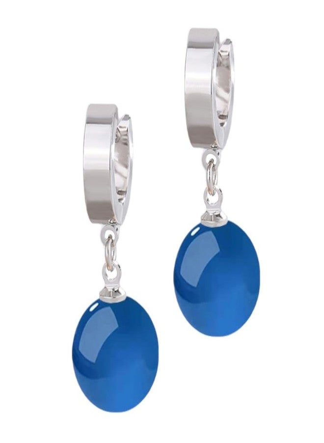 Mall of Style Potara Earrings for Men - Japanese Jewelry for Women - Agate Ocean Blue Earrings (Ocean Blue) - Image 1