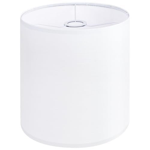 YoflowX White Linen Tall Drum Lampshade 11 Top x 11 Bottom x 12 High Lamp Shade Lamp Shade Replacement for Table and Floor Lamps Pendant LightHandcrafted LampshadeEasy Assembly - Image 1