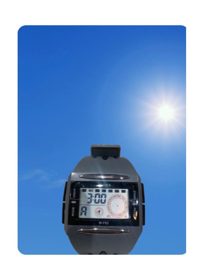 Lasika Digital watch with a sturdy plastic strap, gray colour  - Image 2