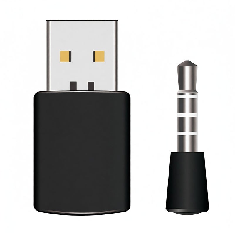 BT Receiver Wireless Headset Headphone Adapter with Mic BT 4.0 Dongle USB Adapter USB Dongle for PS4 Black - Image 1