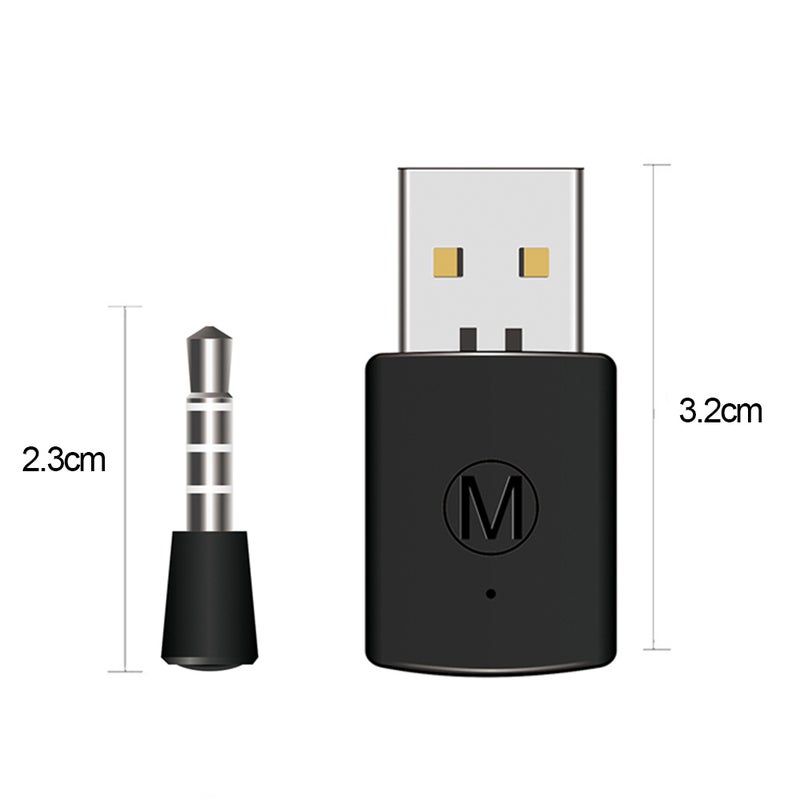 BT Receiver Wireless Headset Headphone Adapter with Mic BT 4.0 Dongle USB Adapter USB Dongle for PS4 Black - Image 4
