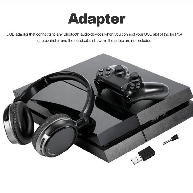 BT Receiver Wireless Headset Headphone Adapter with Mic BT 4.0 Dongle USB Adapter USB Dongle for PS4 Black - Image 3