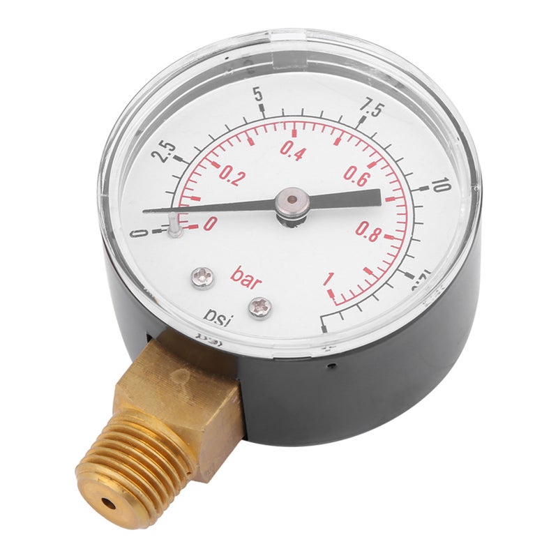 Mini Low Pressure Gauge For Fuel Air Oil Or Water 0-15psi/0-1bar BSPT - Image 1
