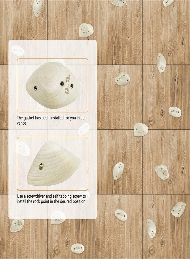 TWO STONES Wooden Rock Climbing Holds for Adults | Wood Rock Wall Climbing Holds for Gyms | Variety Screw On Climbing Hand Holds Set with Mounting Hardware - Image 5