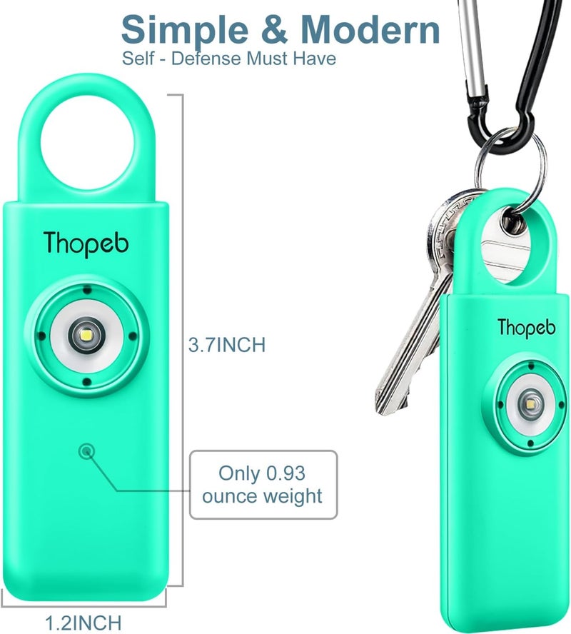 Thopeb –The Original Personal Safety Alarm for Women Self Defense – Elders & Kids Self Defense Keychain Siren – 135dB Loud Siren Bird Sound – Cute Key Chains Protection (Lake Green) - Image 4