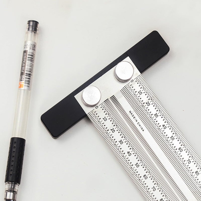 Stainless Steel 90-Degree Woodworking Ruler 200mm T-Shape Carpentry Marking Square Measuring Tool for Precision Layout and Scribing - Image 4