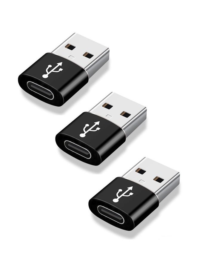 KENSUO Pack of 3 USB C Female to USB Male Adapter, Type C to USB A Converter USB C Adapter Compatible with iPhone 15/14/13/12 Pro Max iPad Air 6 Apple Watch Series 9/8/7 AirPods 3 Samsung Galaxy etc, Black  - Image 1