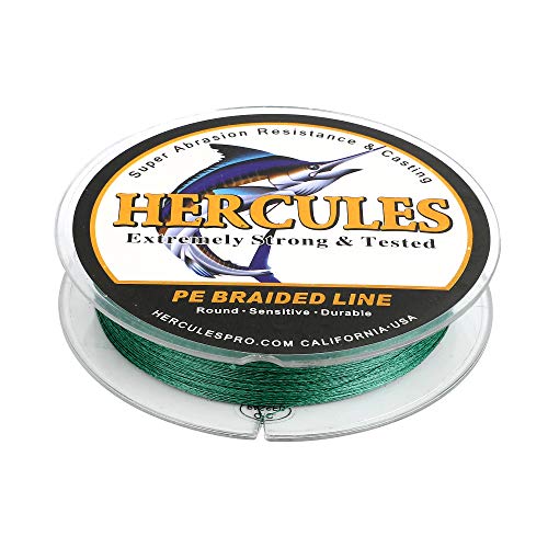 HERCULES Braided Fishing Line 1000m 1094yds 6lbs-100lbs Pe 4 Strands (Green 10lb/4.5kg 0.12mm) - Image 4